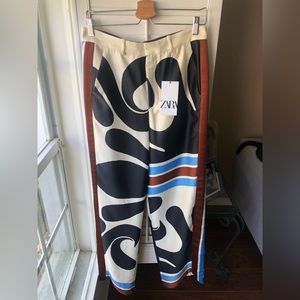 Zara Silky Trouser with Graphic Design